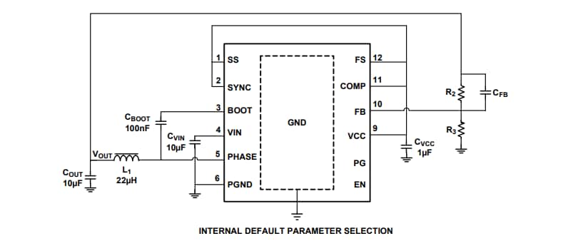 Applikations-Schaltungsdiagramm - Renesas Electronics ISL854102 Synchrone Abwärtsregler
